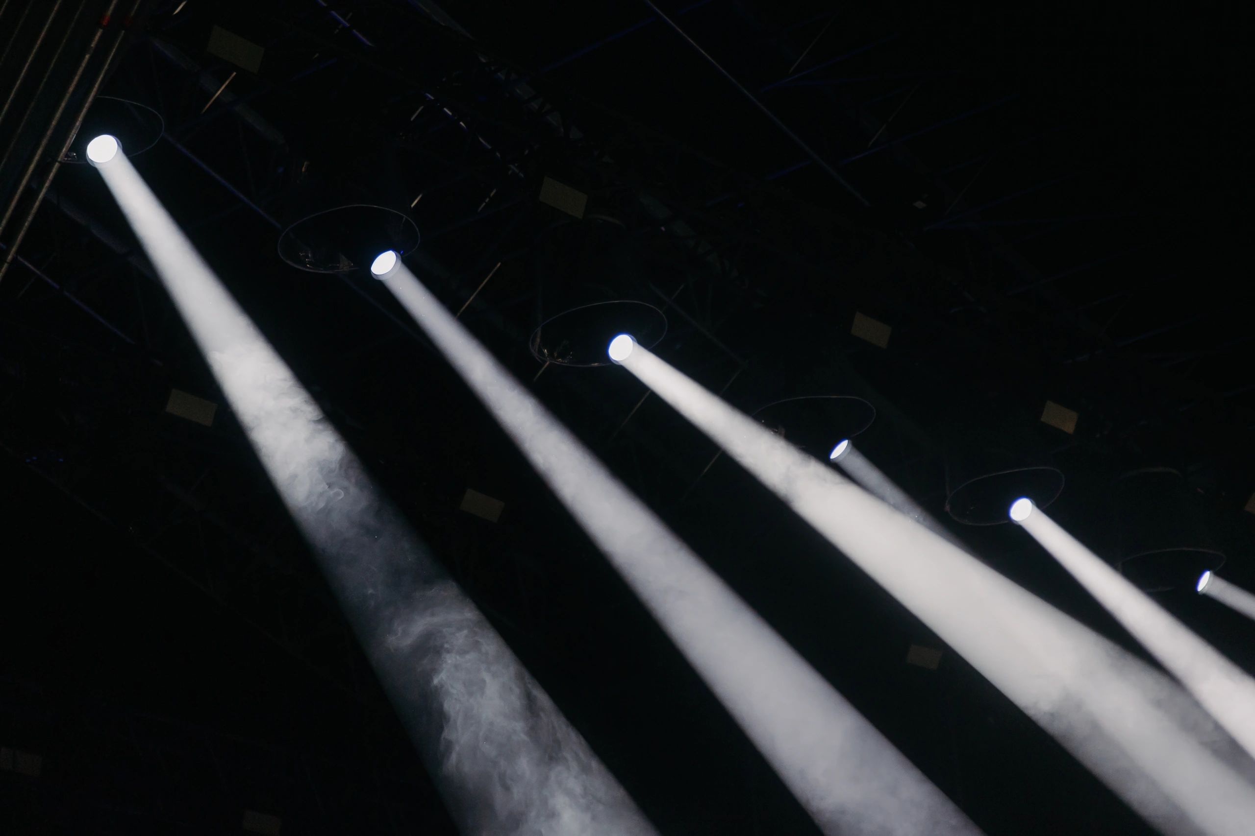 Concert stage lighting at night